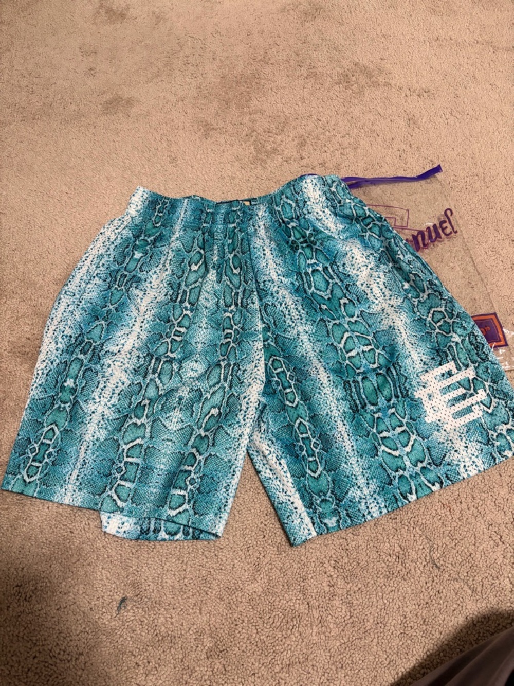Eric Emanuel EE Basic Mesh Shorts - Blue Snakeskin - Size XL